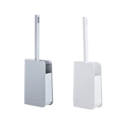 KIZQYN Toilet Brush Toilet Brush,Toilet Brush Holder,Home Toilet Bowl Cleaner Brush with Toilet Holder Spinning Deep Cleaning for Toilet Grey White Toilet Cleaner Brush (Color : B)