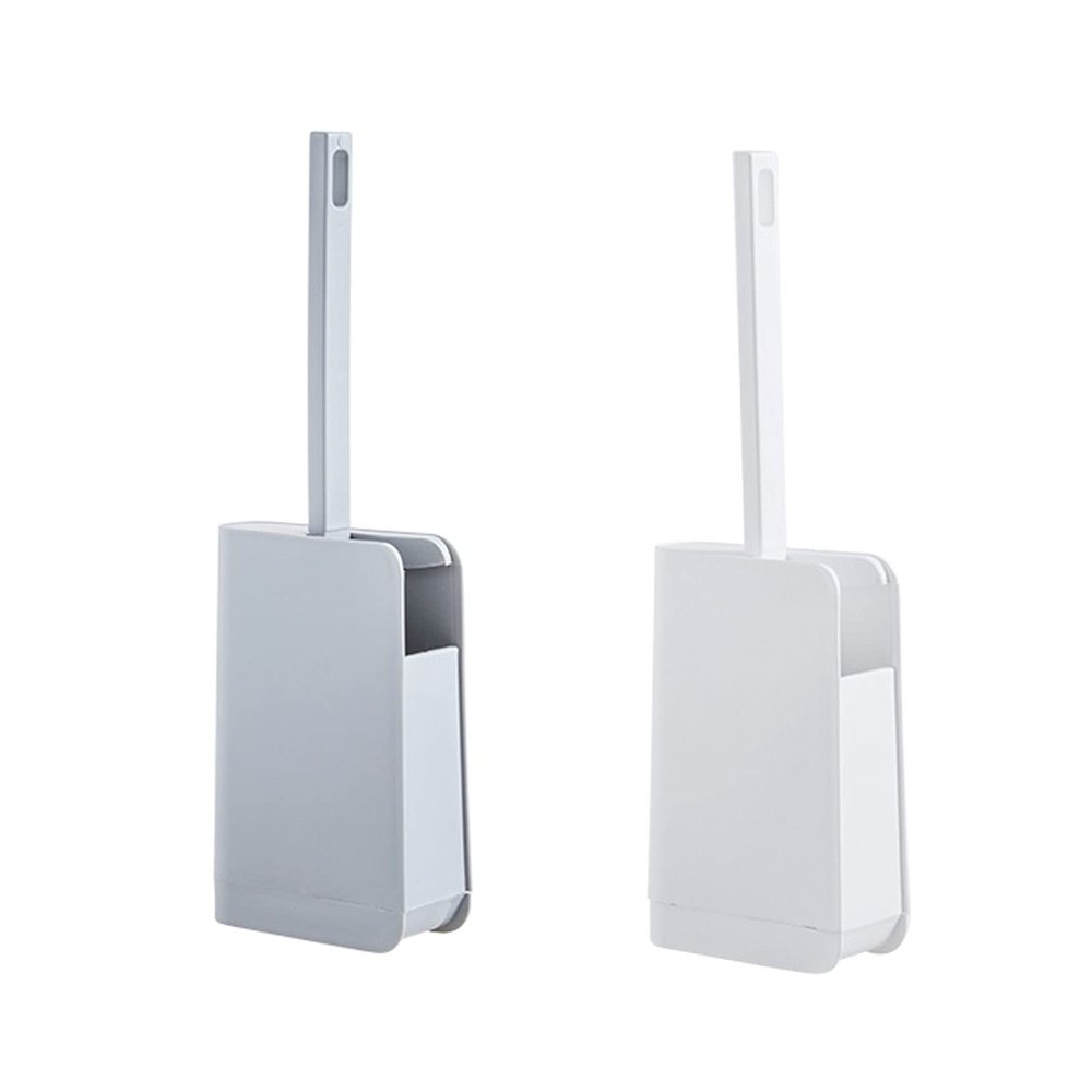KIZQYN Toilet Brush Toilet Brush,Toilet Brush Holder,Home Toilet Bowl Cleaner Brush with Toilet Holder Spinning Deep Cleaning for Toilet Grey White Toilet Cleaner Brush (Color : B)