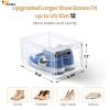 Amllas 12 Pack Clear Shoe Boxes Stackable,Shoe Storage Boxes for Closet,Sturdy Shoe Box Storage Containers with Clear Door,Sneaker Storage,Easy to Assemble,Fit up to US Size 12(13.8x 9.84x 7.1) view 2