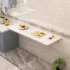 Laundry Folding Table Wall Mounted Wall Mounted Desk Wood Heavy Duty Drop Down Table Marble Pattern Folding Table White Computer Desk 0.63 Thick Table De Cuisine Easy To Install ( Size : L35inchxW16i view 3
