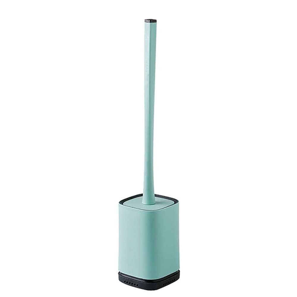 KIZQYN Toilet Brush Long Handle Wall-Mounted Toilet Brush Holder with Base Toilet Brush Soft Hair Toilet Brush Household Bathroom Cleaning Toilet Brush Set Toilet Cleaner Brush (Color : White)
