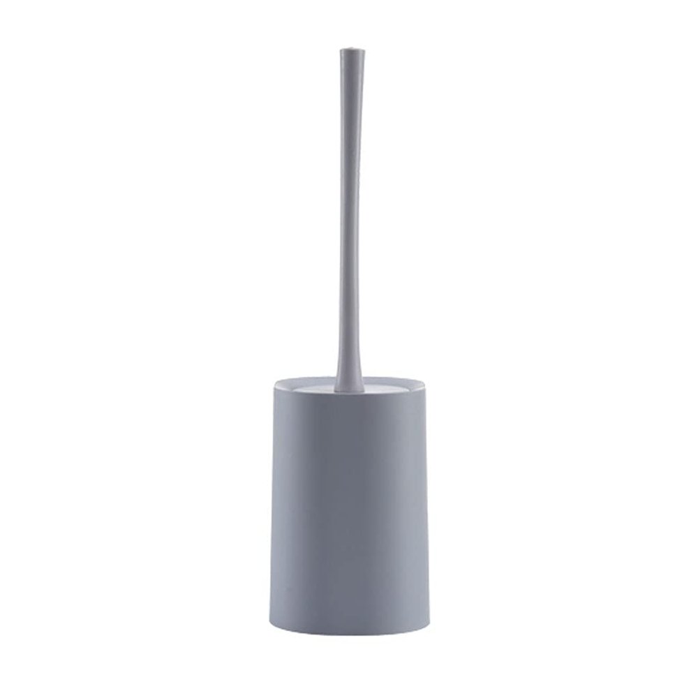 KIZQYN Toilet Brush Long Handle Holder Toilet Brush with Base Toilet Brush Simple Bathroom Household Toilet Brush Creative Design Toilet Cleaning Brush Set Toilet Cleaner Brush (Color : Gris)