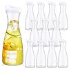 12 Packs Plastic Carafe with Lids 34 oz Clear Mimosa Juice Containers Acrylic Beverage Carafe Pitcher Drink Containers for Fridge Outdoor Iced Tea Powdered Juice Milk Coffee Party Mimosa Bar view 1