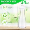 12 Packs Plastic Carafe with Lids 34 oz Clear Mimosa Juice Containers Acrylic Beverage Carafe Pitcher Drink Containers for Fridge Outdoor Iced Tea Powdered Juice Milk Coffee Party Mimosa Bar view 2
