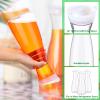 12 Packs Plastic Carafe with Lids 34 oz Clear Mimosa Juice Containers Acrylic Beverage Carafe Pitcher Drink Containers for Fridge Outdoor Iced Tea Powdered Juice Milk Coffee Party Mimosa Bar view 3