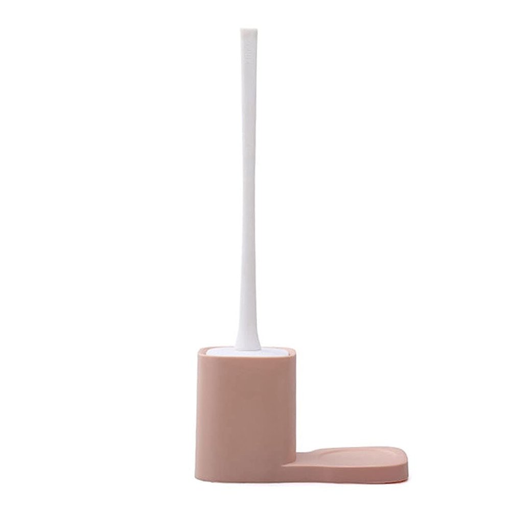 KIZQYN Toilet Brush Long Handle Wall-Mounted Toilet Brush Holder Simple Design Toilet Brush Household Bathroom Dead Corner Cleaning Toilet Brush Set Toilet Cleaner Brush (Color : Brass)