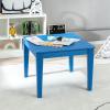 Costzon Kids Table, 25.5" x 25.5" Square Activity Play Table for Reading, Drawing, All-Weather & Heavy-Duty, Waterproof Table for Playroom, Nursery, Backyard, Indoor & Outdoor, Toddler Table (Blue) view 1