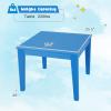 Costzon Kids Table, 25.5" x 25.5" Square Activity Play Table for Reading, Drawing, All-Weather & Heavy-Duty, Waterproof Table for Playroom, Nursery, Backyard, Indoor & Outdoor, Toddler Table (Blue) view 2