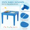 Costzon Kids Table, 25.5" x 25.5" Square Activity Play Table for Reading, Drawing, All-Weather & Heavy-Duty, Waterproof Table for Playroom, Nursery, Backyard, Indoor & Outdoor, Toddler Table (Blue) view 3