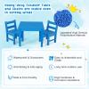 Costzon Kids Table, 25.5" x 25.5" Square Activity Play Table for Reading, Drawing, All-Weather & Heavy-Duty, Waterproof Table for Playroom, Nursery, Backyard, Indoor & Outdoor, Toddler Table (Blue) view 4