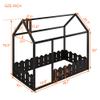 Anwick Kids House Beds, Twin Floor Bed with Fence Wood Cabin Bed Frame Can be Decorated for Kids, Teens, Girls, Boys, Slats are not Included (Espresso) view 2