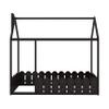 Anwick Kids House Beds, Twin Floor Bed with Fence Wood Cabin Bed Frame Can be Decorated for Kids, Teens, Girls, Boys, Slats are not Included (Espresso) view 3