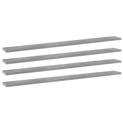 QZZCED Modern Bookshelf Boards 4 pcs,Book Storage Shelf Replacement Panel Display,Floating Shelves Units Organizer Display Shelves,Concrete Gray 39.4"x3.9"x0.6" Chipboard(No Mounting Accessories)