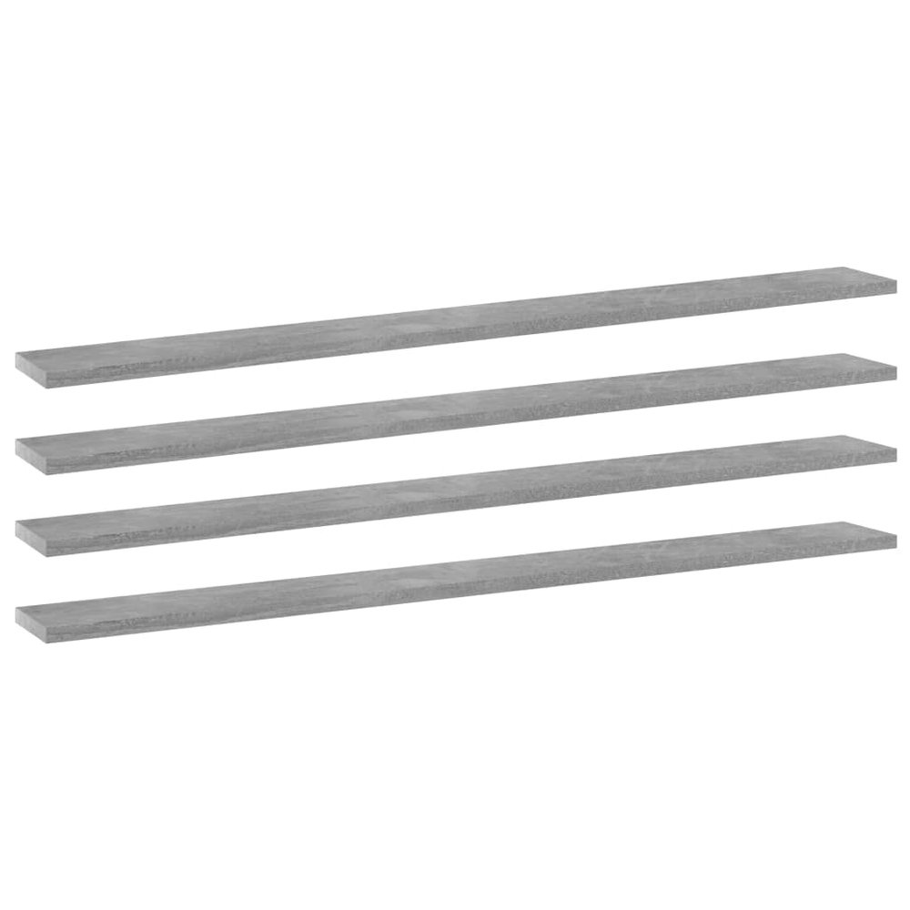 QZZCED Modern Bookshelf Boards 4 pcs,Book Storage Shelf Replacement Panel Display,Floating Shelves Units Organizer Display Shelves,Concrete Gray 39.4"x3.9"x0.6" Chipboard(No Mounting Accessories)