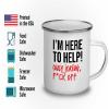 Customer Service Camper Mug 12oz - I'm here to help - Call Center Phone Number Contact Support Department Employee Representative view 3