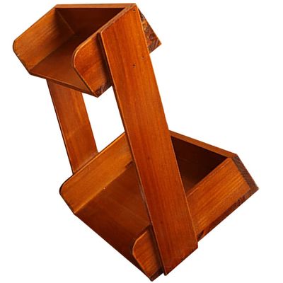 DOITOOL Desk Organizer Vintage Two Desktop Storage Shelf for Cosmetics Cups Office Supplies Space-Saving Wood Sundries Rack for Home Office Use