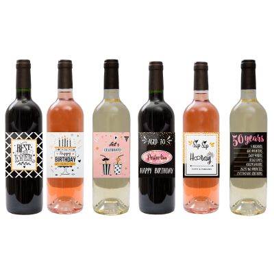 URROMA 50th Birthday Party Wine Bottle Labels Present, 15 Sheets Cheers to 50 Years Beer Stickers Party Decoration Supplies for 50 Years Old