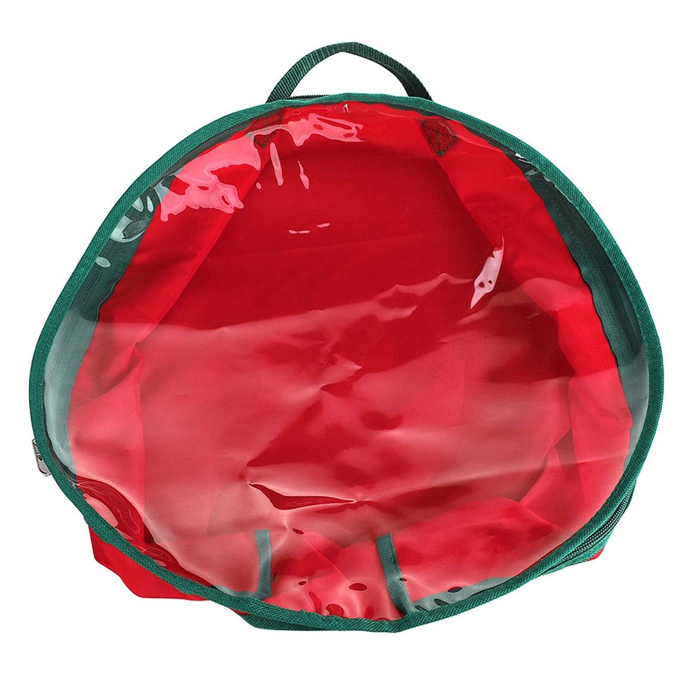 Firlar 2pcs Christmas Flower Storage Bag,620 Inch Festival Flower Rings Container,Storage Bag,Stacking Storage Box,Christmas Tree Storage,Flower Ring Storage Handbags for Garland Storage,Red