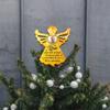 V VIBEPY All Over Printed, Personalized Memorial Christmas Tree Topper, Christmas Tree Decor, Memory Angel Tree Topper, 12" Wood Tree Topper, Gift for Friend, Gift for Family, Christmas Tree Toppers view 4