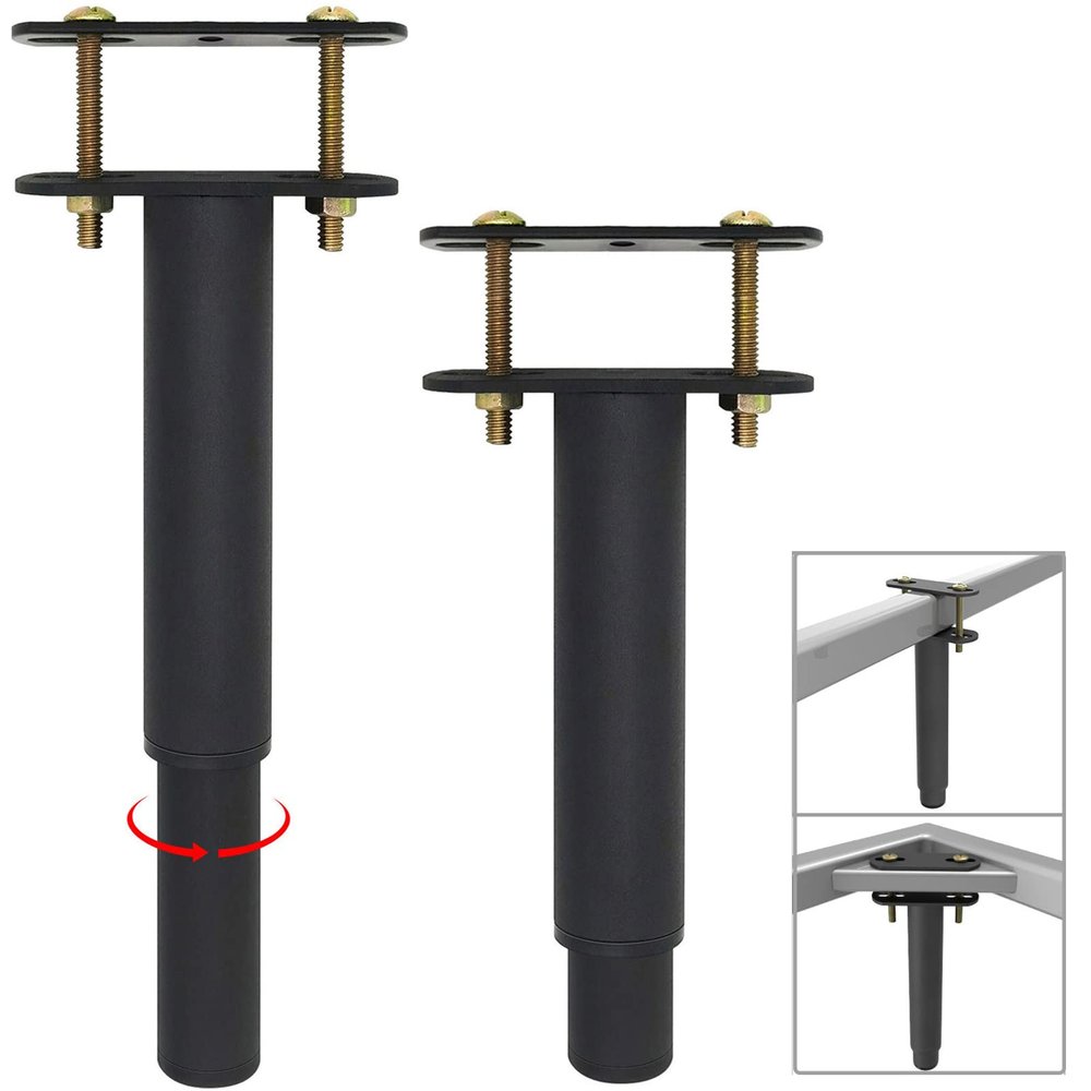 4PCS (10"-17") Adjustable Height Center Support Leg for Bed Frame, Bed Center Slat Heavy Support Leg, Extra Durable Steel Furniture Foot | Suitable for Bed Frame Sofa Furniture Cabine Foot Legs
