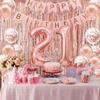 21st Birthday Decorations for Her, Happy 21st Birthday Banner, Crown, Sash, Cake Topper and Number Balloon, Rose Gold 21 Years Old Party Decorations for Her view 3
