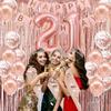 21st Birthday Decorations for Her, Happy 21st Birthday Banner, Crown, Sash, Cake Topper and Number Balloon, Rose Gold 21 Years Old Party Decorations for Her view 4