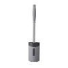 KIZQYN Toilet Brush Toilet Brush,Household Stainless Steel Long Handle Silicone Toilet Brush, Bathroom Cleaning Brush with Holder (White Gray) Toilet Cleaner Brush (Color : Brass) view 1