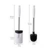 KIZQYN Toilet Brush Toilet Brush,Household Stainless Steel Long Handle Silicone Toilet Brush, Bathroom Cleaning Brush with Holder (White Gray) Toilet Cleaner Brush (Color : Brass) view 2