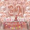 30th Birthday Decorations for Her, Happy 30th Birthday Banner, Crown, Sash, Cake Topper and Number Balloon, Rose Gold 30 Birthday Party Decorations for Women view 4