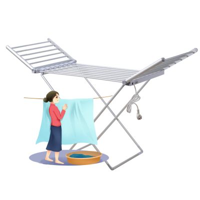 Clothes Drying Rack 45~55  Constant Temperature Heating Energy-Efficient, Foldable Laundry Dry Rack with 18 Heating Bars, for Towel Shirts Bed Sheets Dry