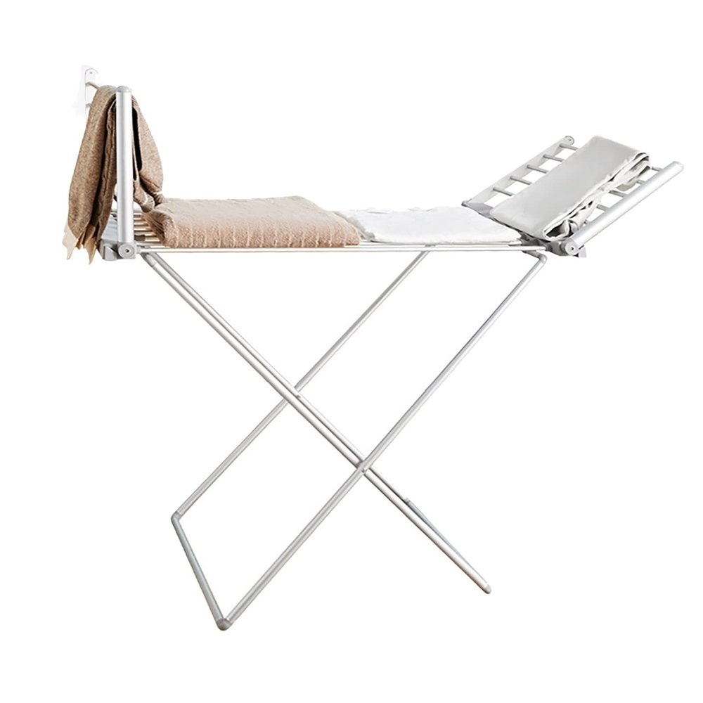 18 Bars Winged Electric Heated Clothes Airer Dryer, Large Foldable Drying Racks for Laundry, Gullwing Space-Saving Clothes Drying Rack, 45-55 Constant Temperature