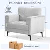 CDCASA Accent Chair, Linen Fabric Oversized Mid Century Modern Chair Set of 1, Comfy Upholstered Armchair Reading Accent Chairs Sofa Chairs for Bedroom Living Room, Light Gray view 2