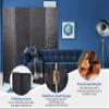 4 Panel Room Divider 6Ft Tall Folding Wood Wall Divider Privacy Screen Portable Partition Screens Freestanding Wood Room Divider Foldable Privacy Screen Divider for Home Hotel Black view 2