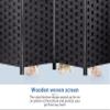 4 Panel Room Divider 6Ft Tall Folding Wood Wall Divider Privacy Screen Portable Partition Screens Freestanding Wood Room Divider Foldable Privacy Screen Divider for Home Hotel Black view 3
