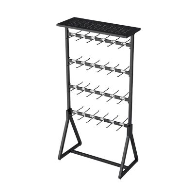 LXBAMKEA Clothing Store Retail Display Stand, 4 Tier Commercial Shelves Organizer, Multifunction Underwear Socks Gloves Bra Panties Ornament Storage Rack, Height Adjustable (Color : Black, Size : 10