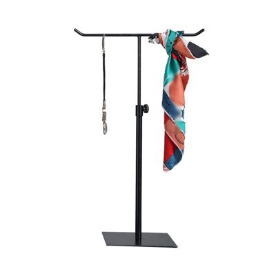 LXBAMKEA Stainless Steel Hanging Hook Display Stands, Necklace Holder, Countertop Jewelry Rack, Handbag Scarf Keyring Bracelet Earrings Storage Rack, Shop Retail Organizers (Color : Black)