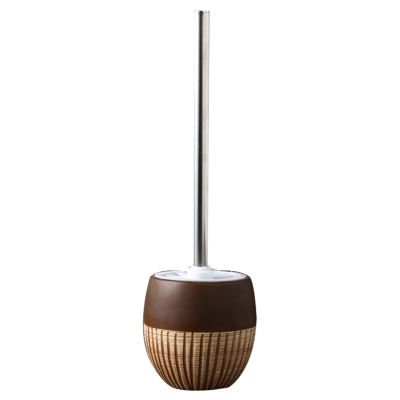 KIZQYN Toilet Brush Toilet Brush,Vintage Handmade Ceramic Toilet Brush Holder Set Bathroom Long Handle Cleaning Brush Stainless Steel Handle Can Change Brush Head Toilet Cleaner Brush (Color : 1)