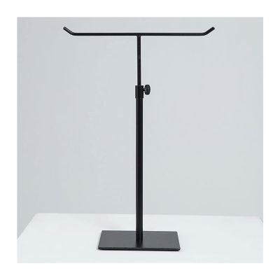 LXBAMKEA Stainless Steel Retail Display Stands, Adjustable Height 40-60CM, Jewellery Organizer, Earrings Keyring Necklace Scarf Storage Rack, Home Office Shop Countertop Holder (Color : Black)