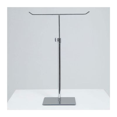 LXBAMKEA Stainless Steel Retail Display Stands, Adjustable Height 40-60CM, Jewellery Organizer, Earrings Keyring Necklace Scarf Storage Rack, Home Office Shop Countertop Holder (Color : Silver)