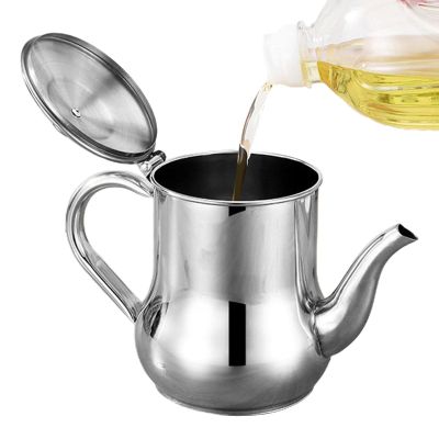 Stainless Steel Oil Strainer Pot | Oil Dispenser With Removable Strainer
