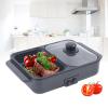 Electric Grill with Hot Pot, 2 in 1 Indoor Non-Stick Electric Hot Pot and Frying Pan,1200W 110V Portable Multifunctional Smokeless Korean BBQ Grill,Independent Temperature Control,for Home Party,Black view 1