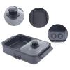 Electric Grill with Hot Pot, 2 in 1 Indoor Non-Stick Electric Hot Pot and Frying Pan,1200W 110V Portable Multifunctional Smokeless Korean BBQ Grill,Independent Temperature Control,for Home Party,Black view 3