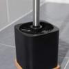 KIZQYN Toilet Brush Square Toilet Brush with Stand Toilet Brush Black Simple Design Toilet Brush Household Bathroom Cleaning No Dead End Toilet Brush Set Toilet Cleaner Brush view 3