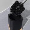KIZQYN Toilet Brush Square Toilet Brush with Stand Toilet Brush Black Simple Design Toilet Brush Household Bathroom Cleaning No Dead End Toilet Brush Set Toilet Cleaner Brush view 4