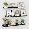 Axeman 36 Inch Floating Shelves | Black Picture Ledge Shelf Set of 3 | Rustic Wood Wall Shelves with Lip | 36" Black Picture Shelf for Wall with Ledge | Photo Shelves view 1