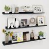 Axeman 48 Inch Floating Shelves | Black Picture Ledge Shelf Set of 3 | Rustic Wood Wall Shelves with Lip | 48" Black Picture Shelf for Wall with Ledge | Photo Shelves view 1