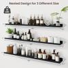 Axeman 48 Inch Floating Shelves | Black Picture Ledge Shelf Set of 3 | Rustic Wood Wall Shelves with Lip | 48" Black Picture Shelf for Wall with Ledge | Photo Shelves view 3