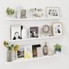 Axeman 48 Inch Floating Shelves | White Picture Ledge Shelf Set of 3 | Rustic Wood Wall Shelves with Lip | 48" White Picture Shelf for Wall with Ledge | Photo Shelves view 1