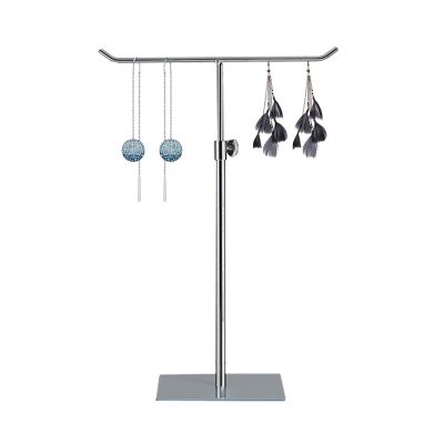 LXBAMKEA Stainless Steel Hanging Hook Display Stands, Necklace Holder, Countertop Jewelry Rack, Handbag Scarf Keyring Bracelet Earrings Storage Rack, Shop Retail Organizers (Color : Silver)