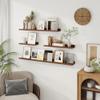 Axeman 48 Inch Floating Shelves | Walnut Picture Ledge Shelf Set of 3 | Rustic Wood Wall Shelves with Lip | 48" Walnut Picture Shelf for Wall with Ledge | Photo Shelves view 2